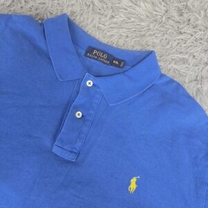 Polo Ralph‎ Lauren Mens 2XL XXL Blue Short Sleeve Rugby Preppy Polo